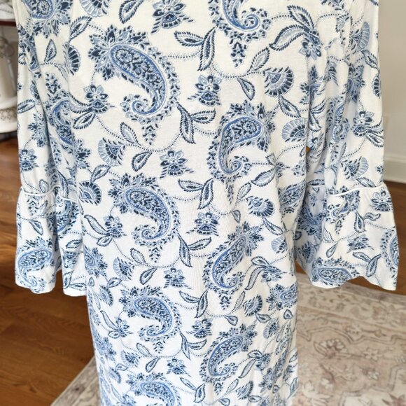 Ralph Lauren "RLL Embroidered Tunic Top – White & Blue Paisley Print, Boho sz(S) - Picture 7 of 10